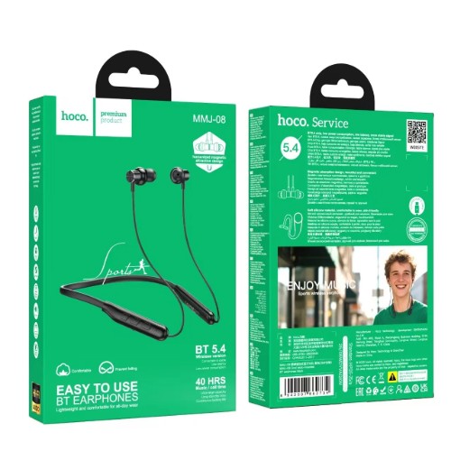HOCO MMJ08 Wireless Neckband | 40-Hour Talk/Music Time | 400-Hour Standby