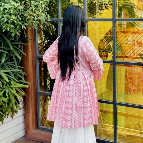 Premium Voile Cotton Fabric – Pink Floral Print